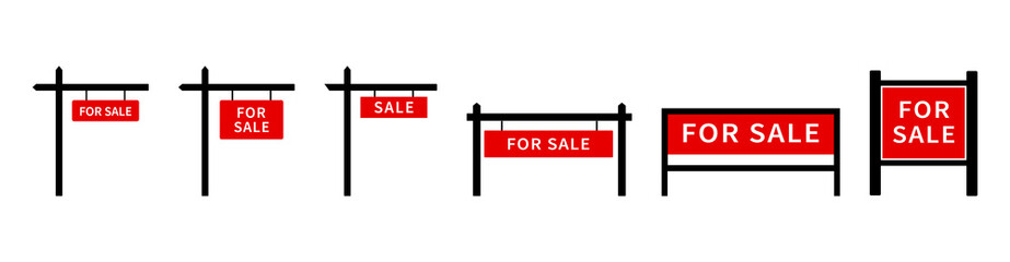 Sale real estate signs.Bilboard icons.Property for sale. Vector set.