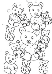 set of animals coloring page
