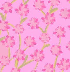 seamless pattern with pink flowers