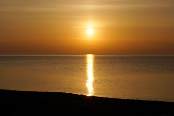 Tropical sunset on the beach. Ao-Nang. Krabi. Thailand