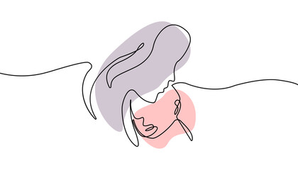 Mothers Day line art. Solid line,continuous one line drawing. Mother holding her baby . Continuous line art vector.Happy Mothers Day concept.