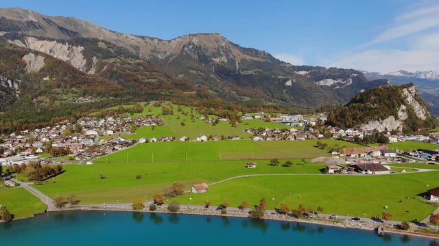 City of Brienz in Switzerland from above