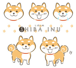 柴犬のベクターイラストセット