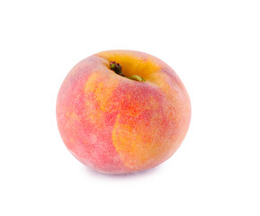 Peach fruit on white background.