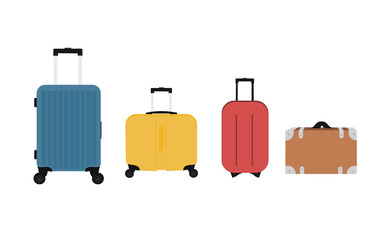Set of suitcase icon  design vector. Isolated on white background. 