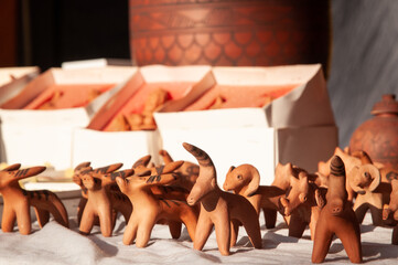 Clay horses, Traditional Handcraft of Pakistan, Lok Virsa, Islamabad