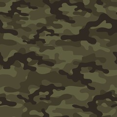 Fototapeta premium Military vector camouflage hunting background seamless print. EPS