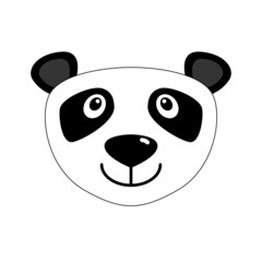 Cute panda bear isolated icon. Childish cartoon design for textile, paper, print, fabric and more. Vector illustration.