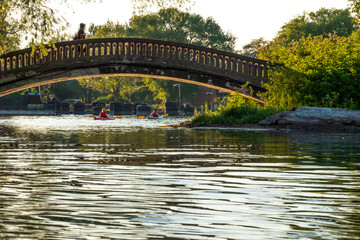 The Olympic Island Bridge on the Toronto Islands in summer time.