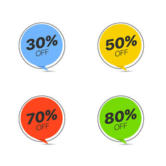 Colored label icon set