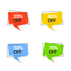 Colored label icon set