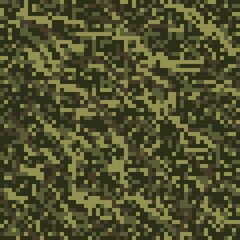 green pixel military camouflage, seamless garment print or print