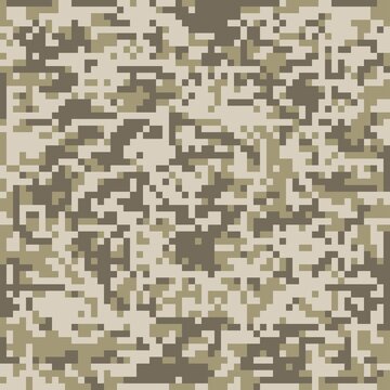pixel brown military camouflage, seamless garment print or print
