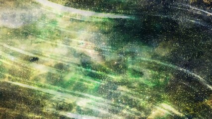 Solar Winds and Clouds in Green Emerald Outer Space Backdrop - Abstract Background Texture