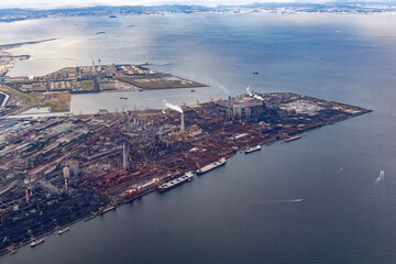 東京湾の工業地帯の空撮 Aerial view of the industrial area of ​​Tokyo Bay#2