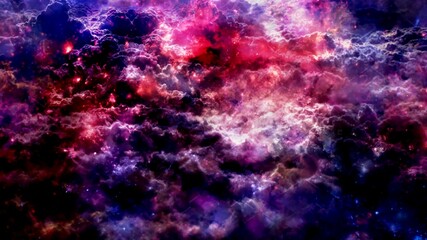 Obraz na płótnie Canvas Soft Purple Clouds and Slow Rising Magic Particle Spheres - Abstract Background Texture