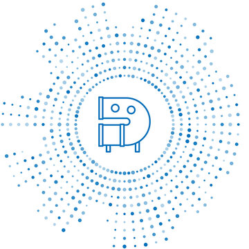 recommend clip art: Blue line Kid playground slide pipe icon isolated on white background. Abstract circle random dots. Vector