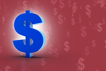 3d rendering usd Dollar symbol 
