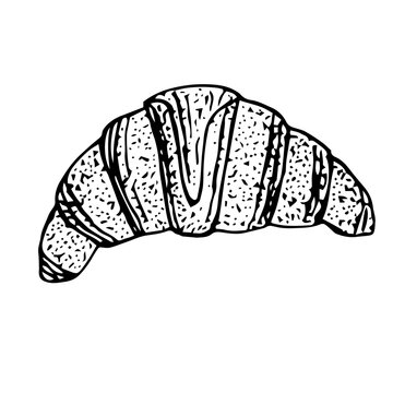 recommend clip art: Croissant, vector illustration, hand drawn