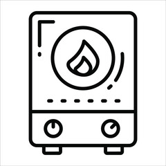 electric heater line vector Icon. that can be easily modified or edit