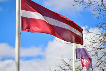 The national flag of Latvia