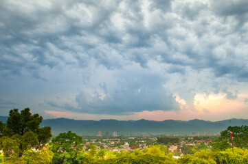 Islamabad Capital landscape, clouds and sunset