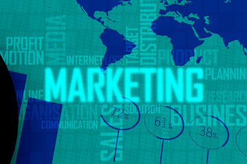 2D Digital Abstract Business Networking background