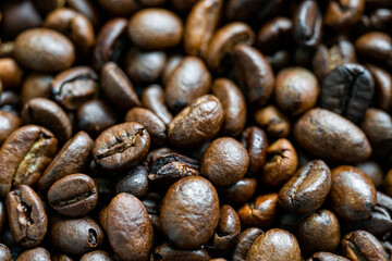 Coffee Beans. Toasted coffe beans texture