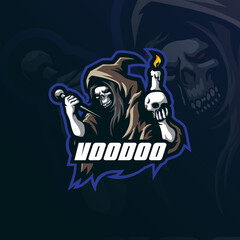 Voodoo mascot logo design vector with modern illustration concept style for badge, emblem and t shirt printing. Angry voodoo illustration.