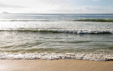 Ocean surf on the beach of Copacabana. Rio de Janeiro,