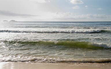 Ocean surf on the beach of Copacabana. Rio de Janeiro,