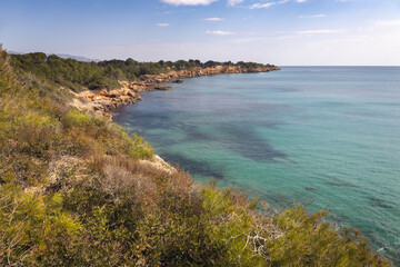 Seascape in Ametlla de Mar, Costa Daurada, Catalonia
