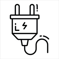 Plug line vector Icon. that can be easily modified or edit