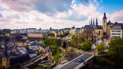 City of Luxemburg from above - aerial photography - obrazy, fototapety, plakaty