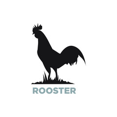 rooster logo design with geometry