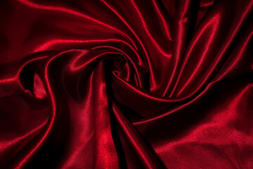 Close up abstract and luxury red cloth background