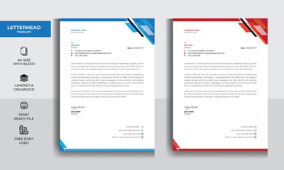 Modern Abstract Business Letterhead Design Template 