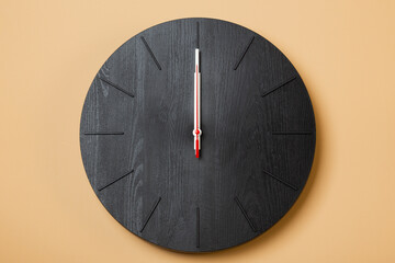 minimalist wall clocks shows twelve o'clock