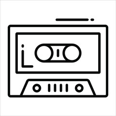Cassette line vector Icon. that can be easily modified or edit