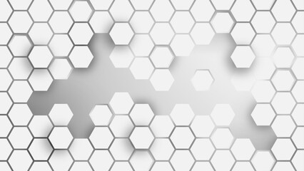 Fototapeta na wymiar Abstract Hexagon wallpaper , white Background , 3d vector illustration . 