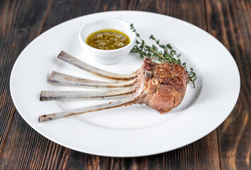 Portion of rack of lamb