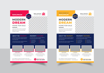 Modern Clean Creative Real Estate Flyer Template Design. Property Sale Flyer Template.
Flyer, Brochure, Annual Report, Magazine, Poster, leaflets Template vector design for Real Estate Company