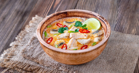 Bowl of Tom kha kai
