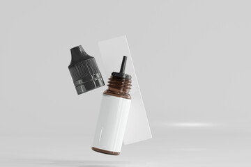 Unicorn Dropper Bottle and Box 3D Rendering