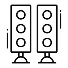 Woofer line vector Icon. that can be easily modified or edit