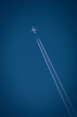 airplane in the blue sky