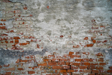 Stone wall bricked with strong structure, photographed in daylight