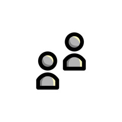 Friends icon, isolated on white. User Interface Outline Icon..