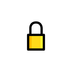 Lock Icon, isolated on white. User Interface Outline Icon..