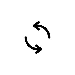 Naklejka premium Refresh Icon, isolated on white. User Interface Outline Icon..